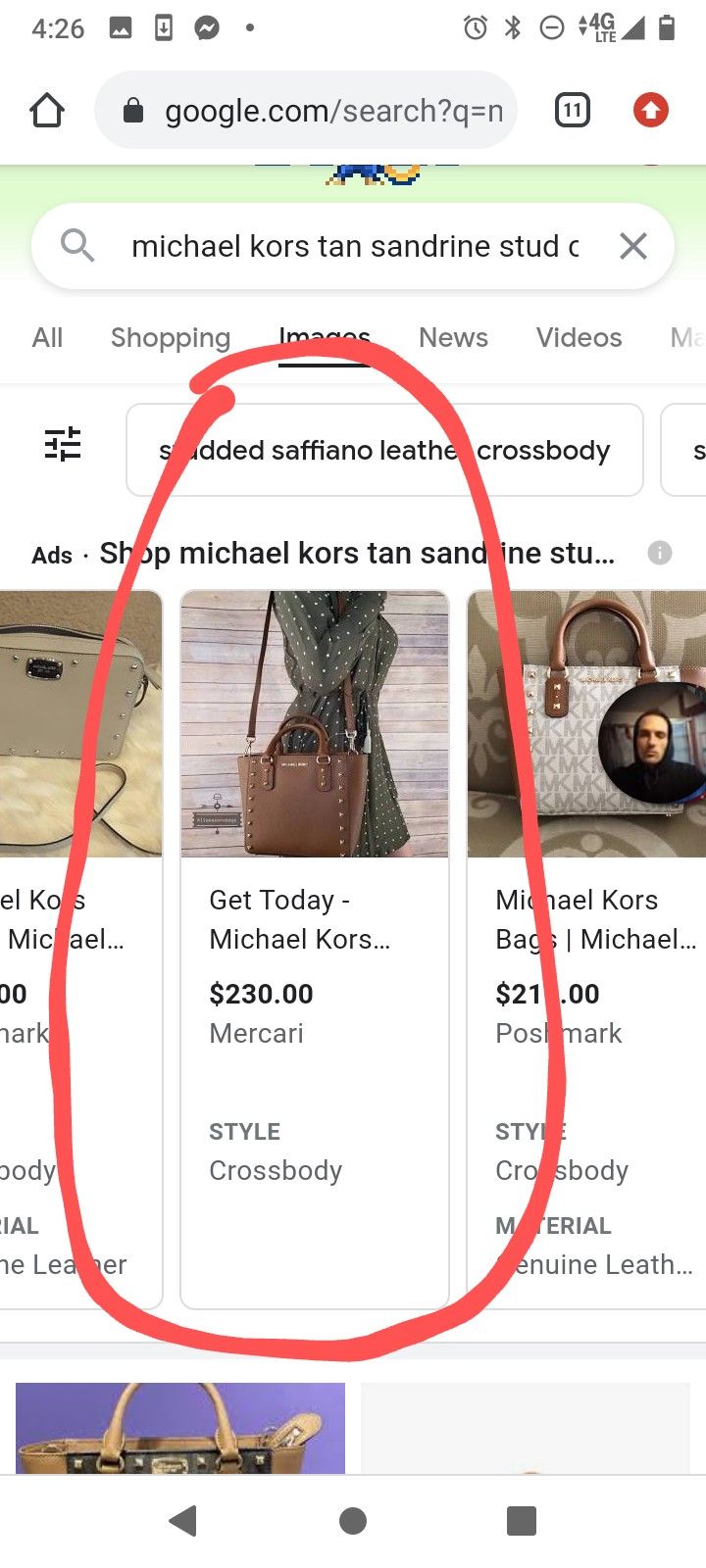 Micheal Kors Sardine Stud Tote