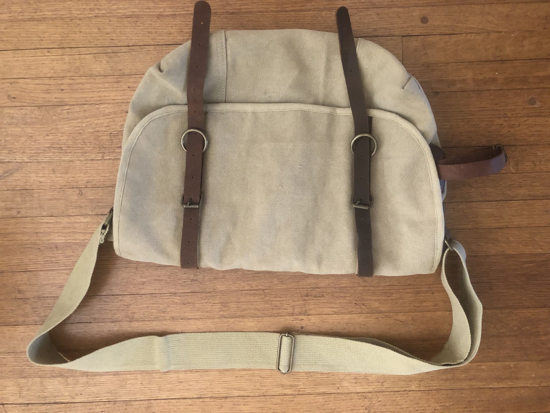 Rothco Vintage Canvas Explorer Shoulder Bag with Leather Accents Brown
