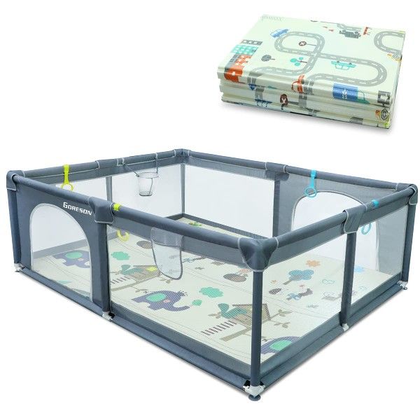 Large Playpen With Mat