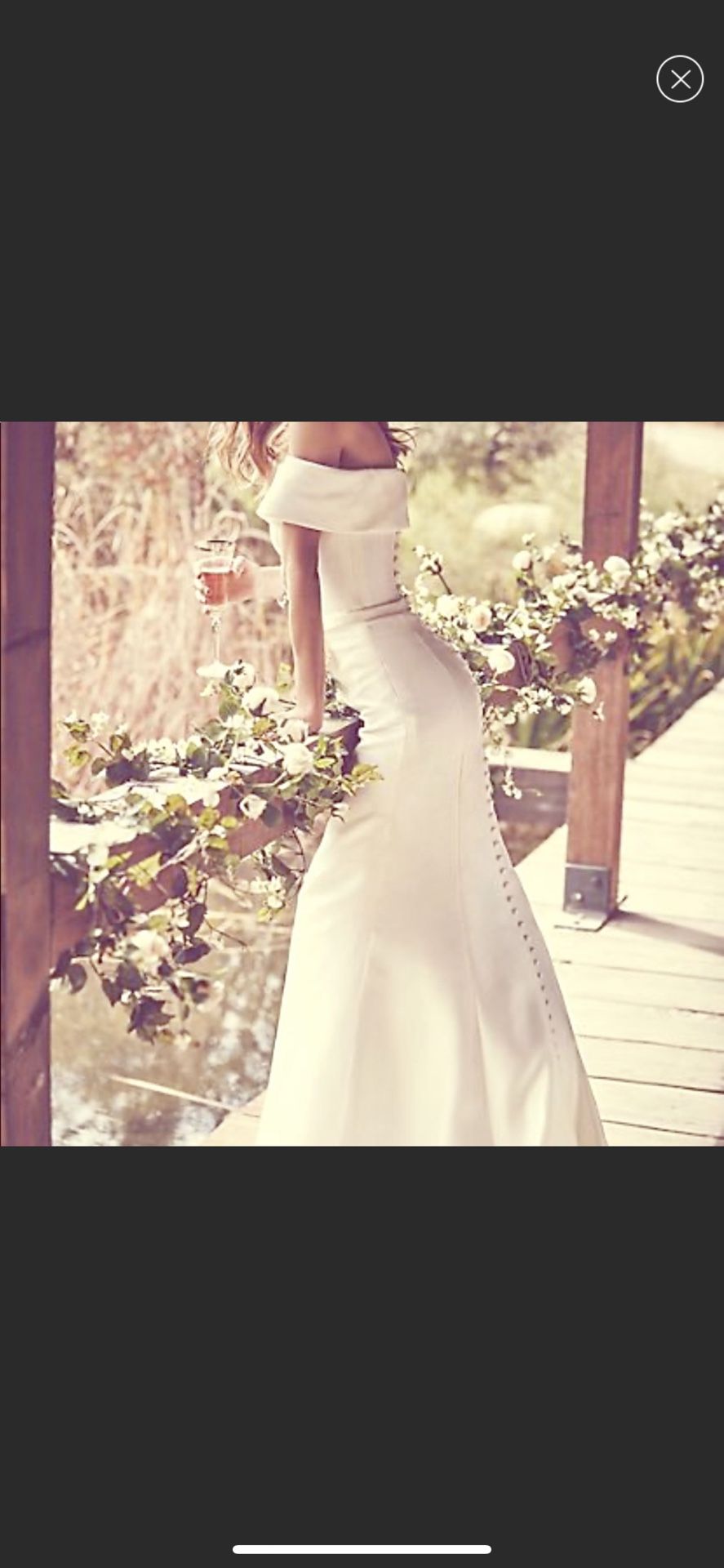Off-the-Shoulder Trumpet Wedding Dress- New w tags