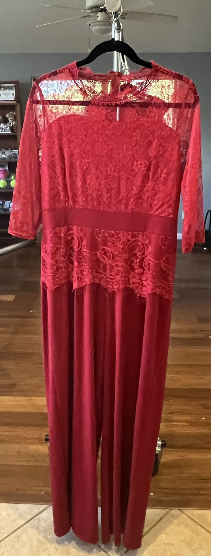 Red Lace Jumpsuit