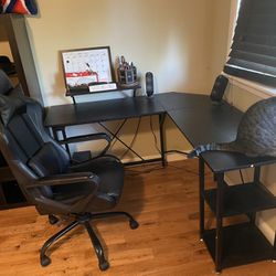 Desk, Gamer Chair And Speakers  Thumbnail