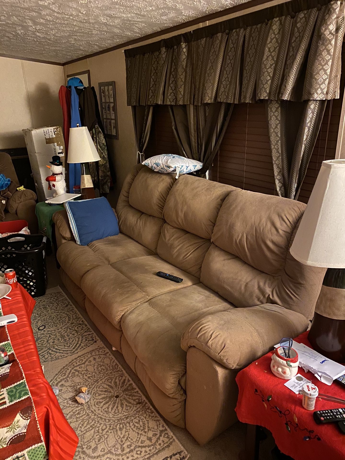 Couch And Loveseat . One Recliner Handle Is Broke But Have Extra