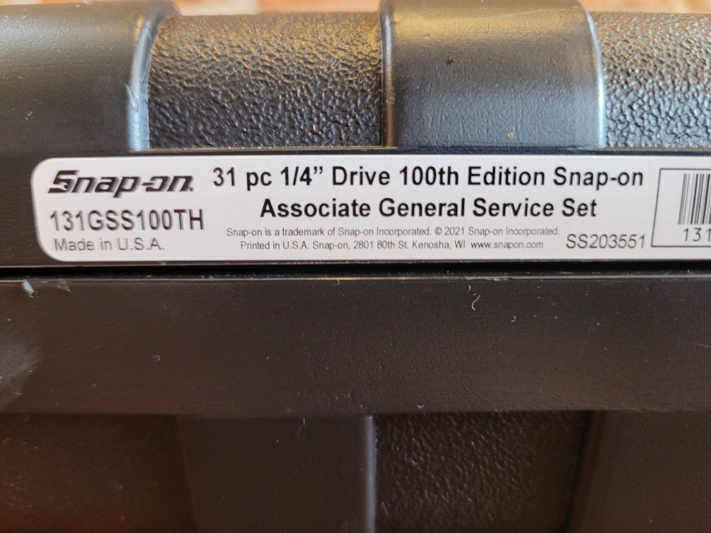 Snap On 31 pc 1/4" General Service Drive Set-100th Anniversary Edition