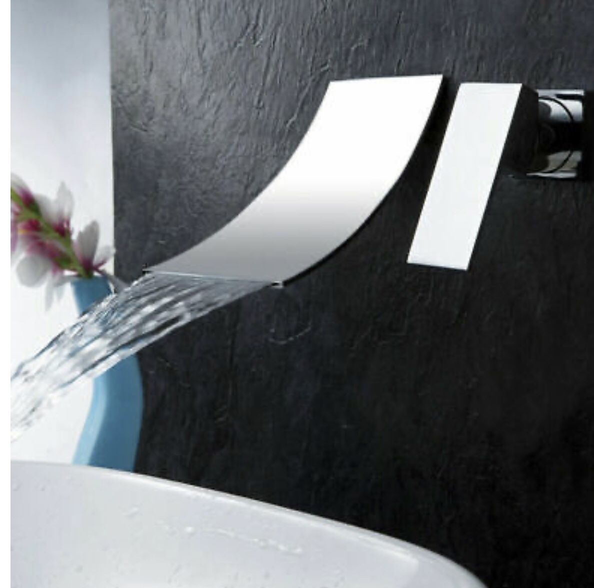 Wall Mount Metal Brass Bathroom Basin Sink Faucet Waterfall Spout Tub Mixer Tap 💥💥💥