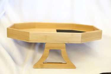 Clip On Sofa Tray, Arm Table, Recliner Armrest Snack Tray, Natural Bamboo Wooden Tray Thumbnail