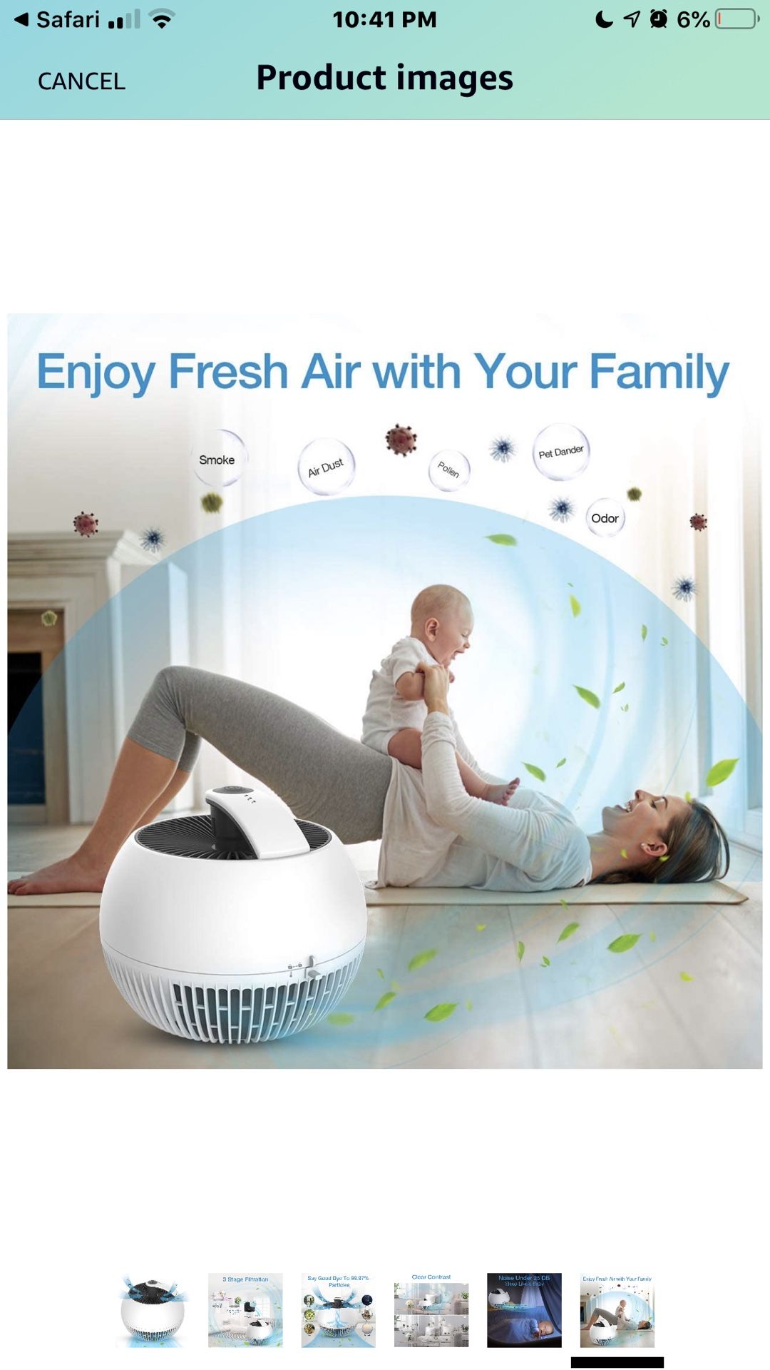 TRUSTECH Air Purifier xHome,True HEPA Filter Air Cleaner for Room with 3 Fan Speeds, 3 Stage Filter.