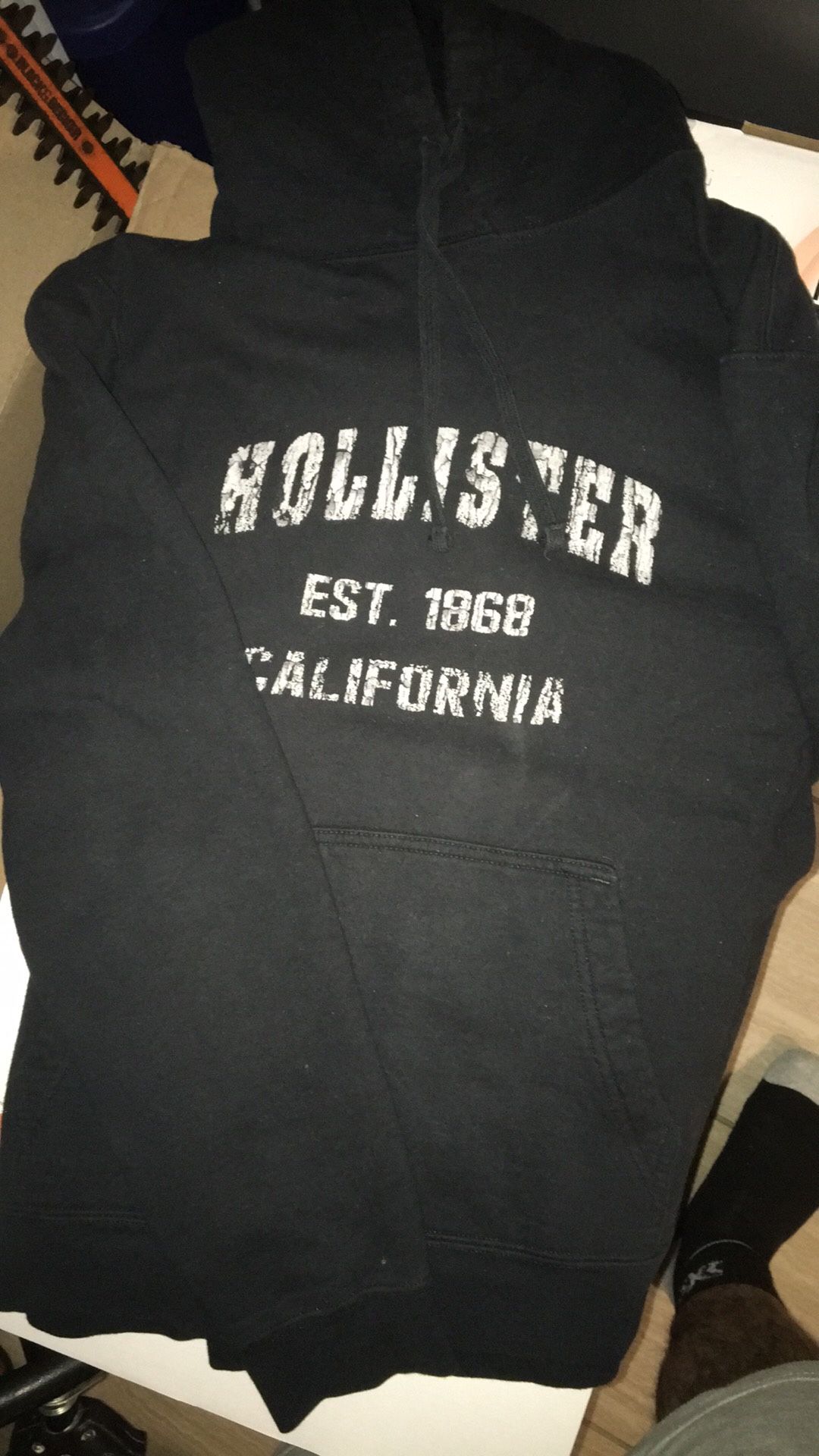 Mens Medium Hollister Hoodie Black Used Good Condition $13