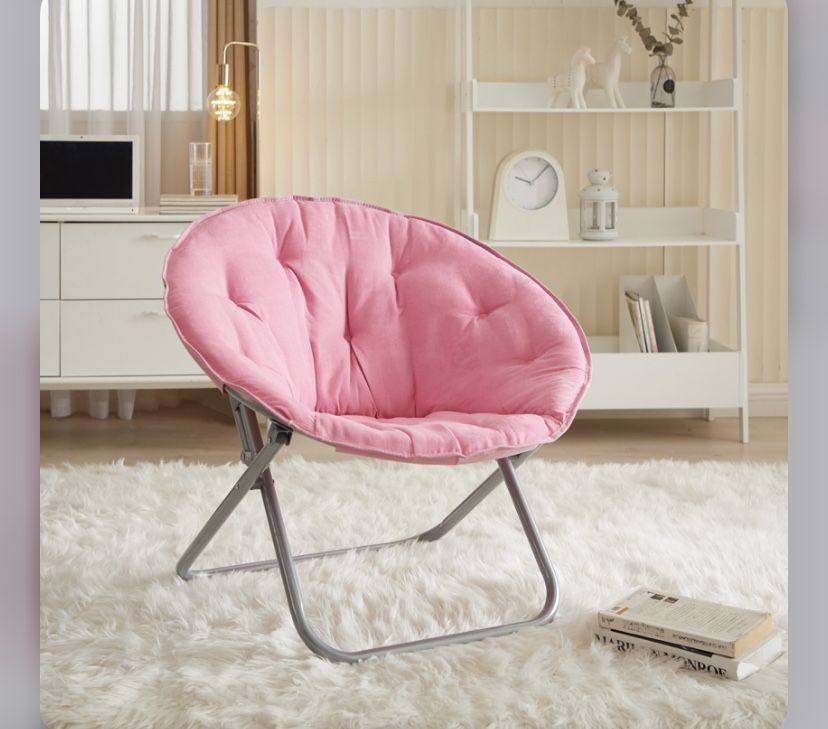 Mainstays Large Super Soft Microsuede 30" Saucer Chair, Hot Pink Pink -