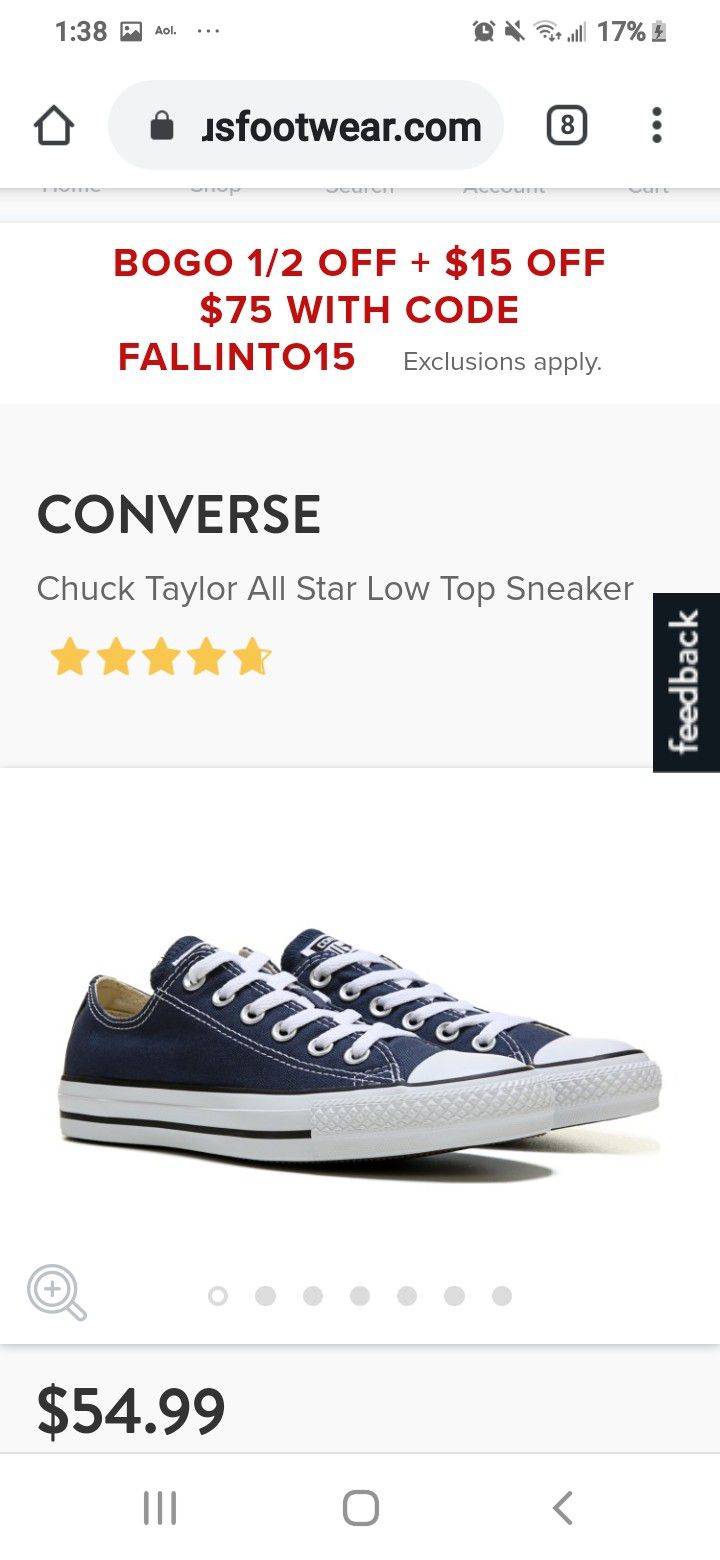Converse All Star Low Top Chucks in denim blue