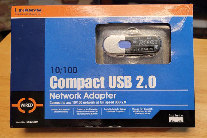 Linksys Compact USB 2.0 Network Adapter 10/100 Open Box