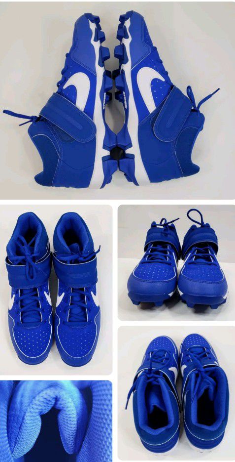  Brand New Nike Alpha Huarache Varsity Keystone Mid  Blue Baseball Cleats Size 10.5
