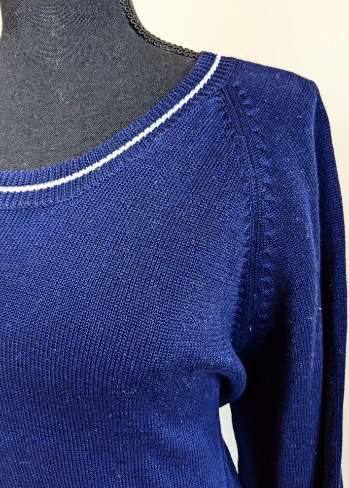 Vintage Pull Over Blue Long Sleeved  Cardigan Size L