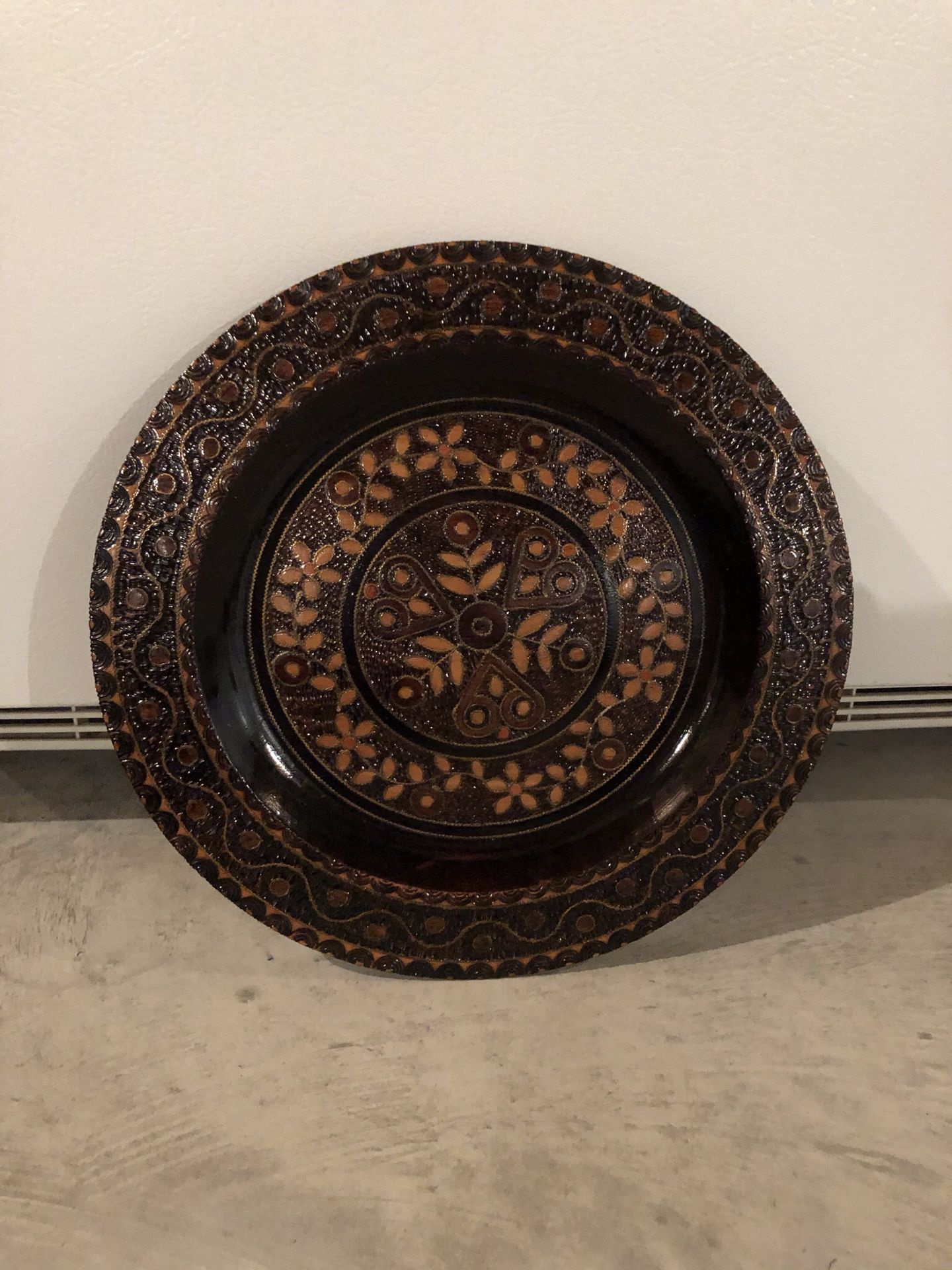 Unique decorative wooden plate