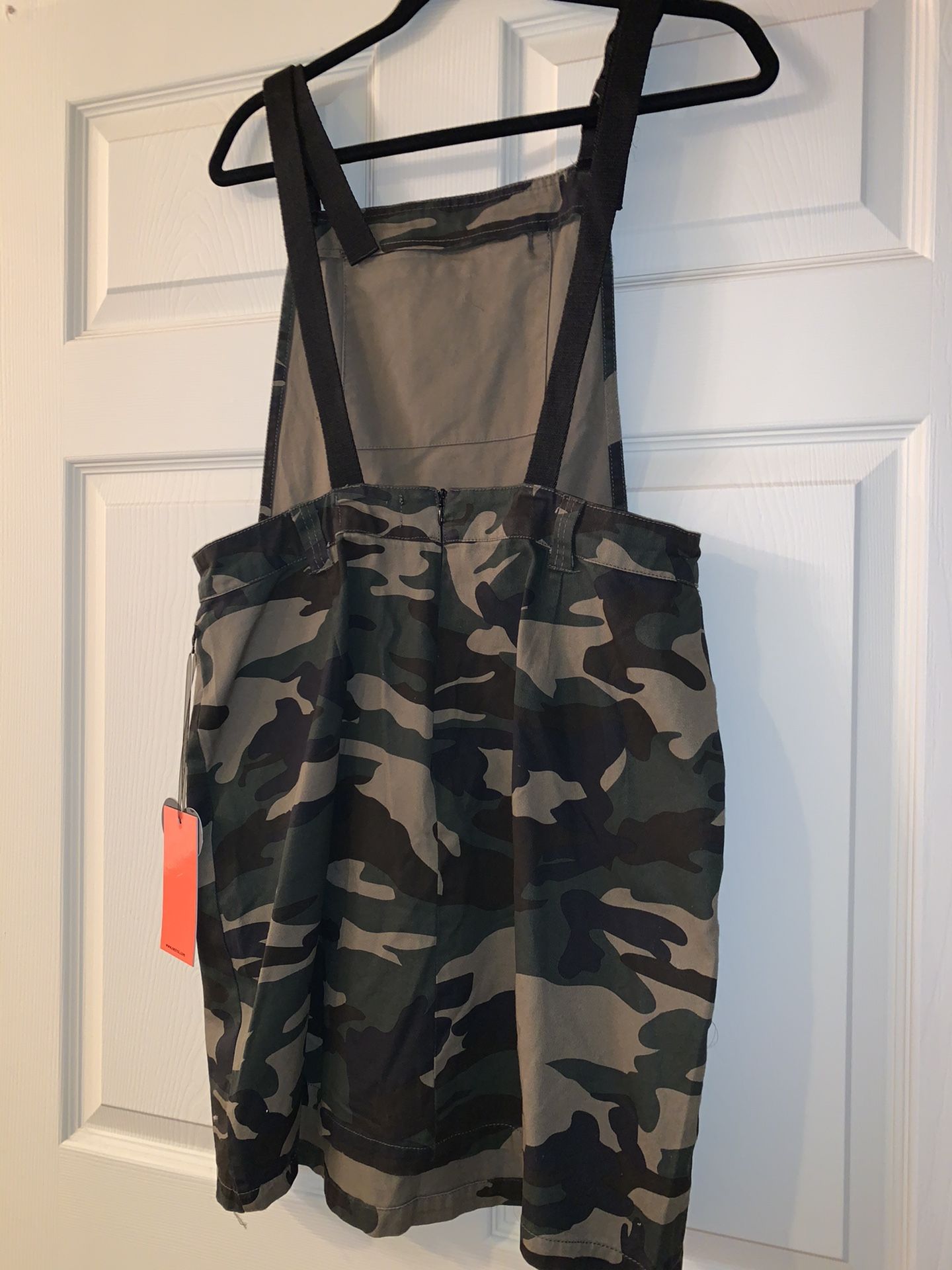 Camo Buckle Overall Dress