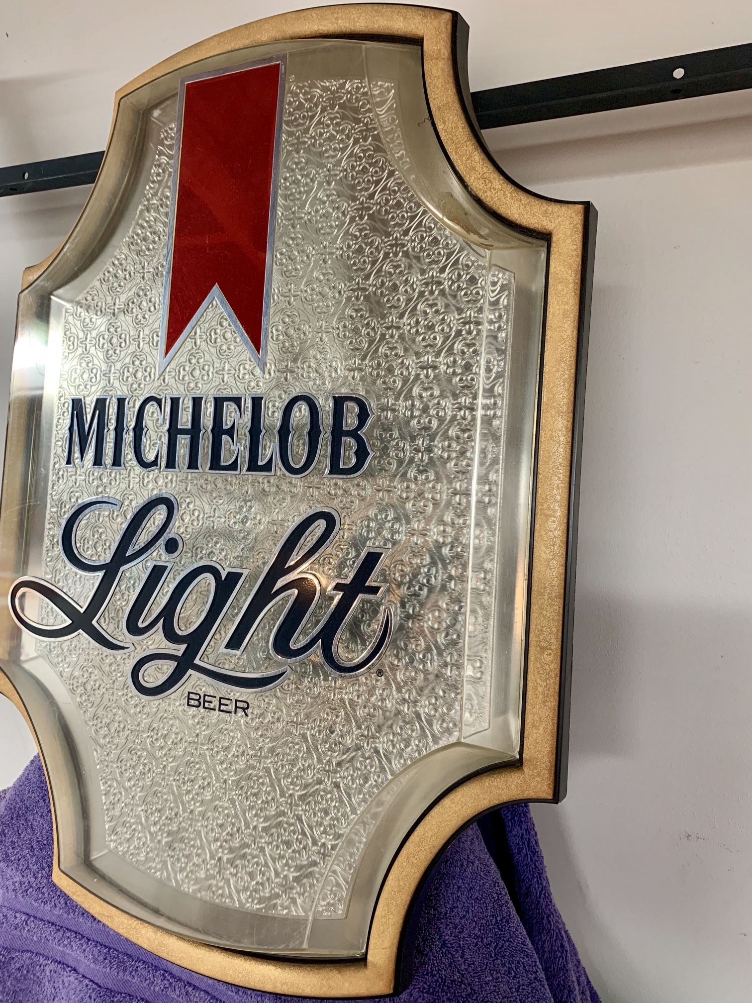 Michelob Light beer vintage plastic bar sign