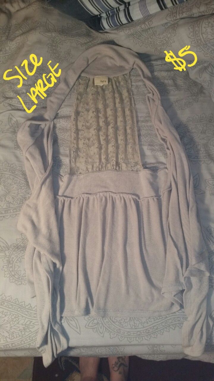 1 Cardigan and 2 off the shoulder shirts