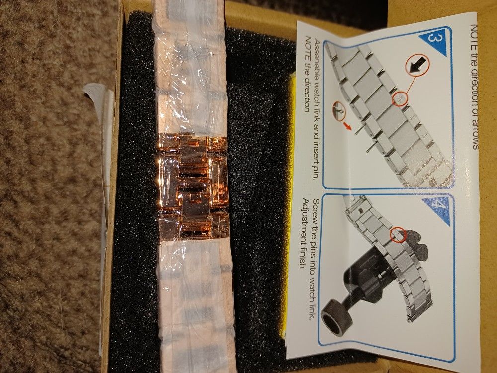 Abanen wristband light weight alloy rose gold color