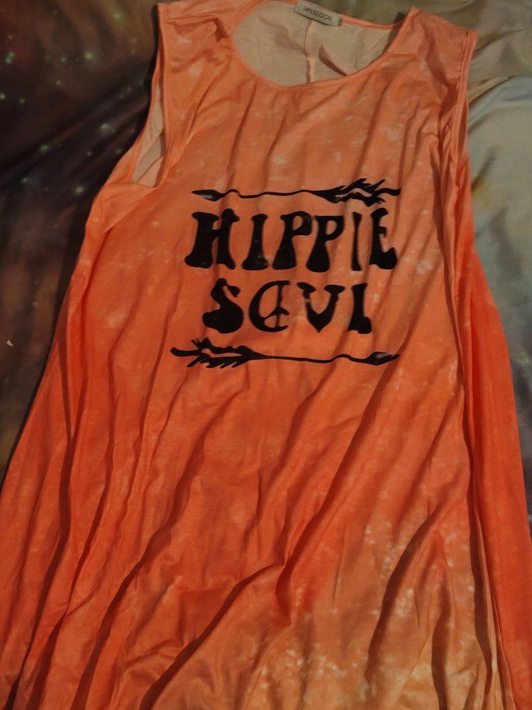 Hippie Soul Dress XXL orange, Pinks, And Peach Tie Dye