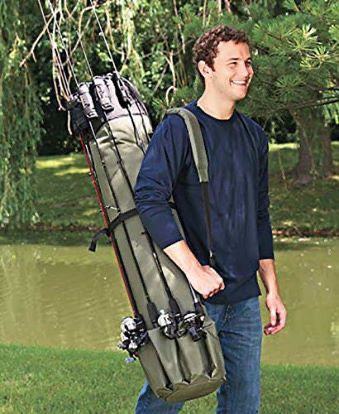 Portable Carry Soft Sided Fishing Rod Case Tackle Angler Gear Organizer