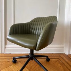 BRAND NEW mid-century green modern office chair W/ Free Linen Pillow Thumbnail