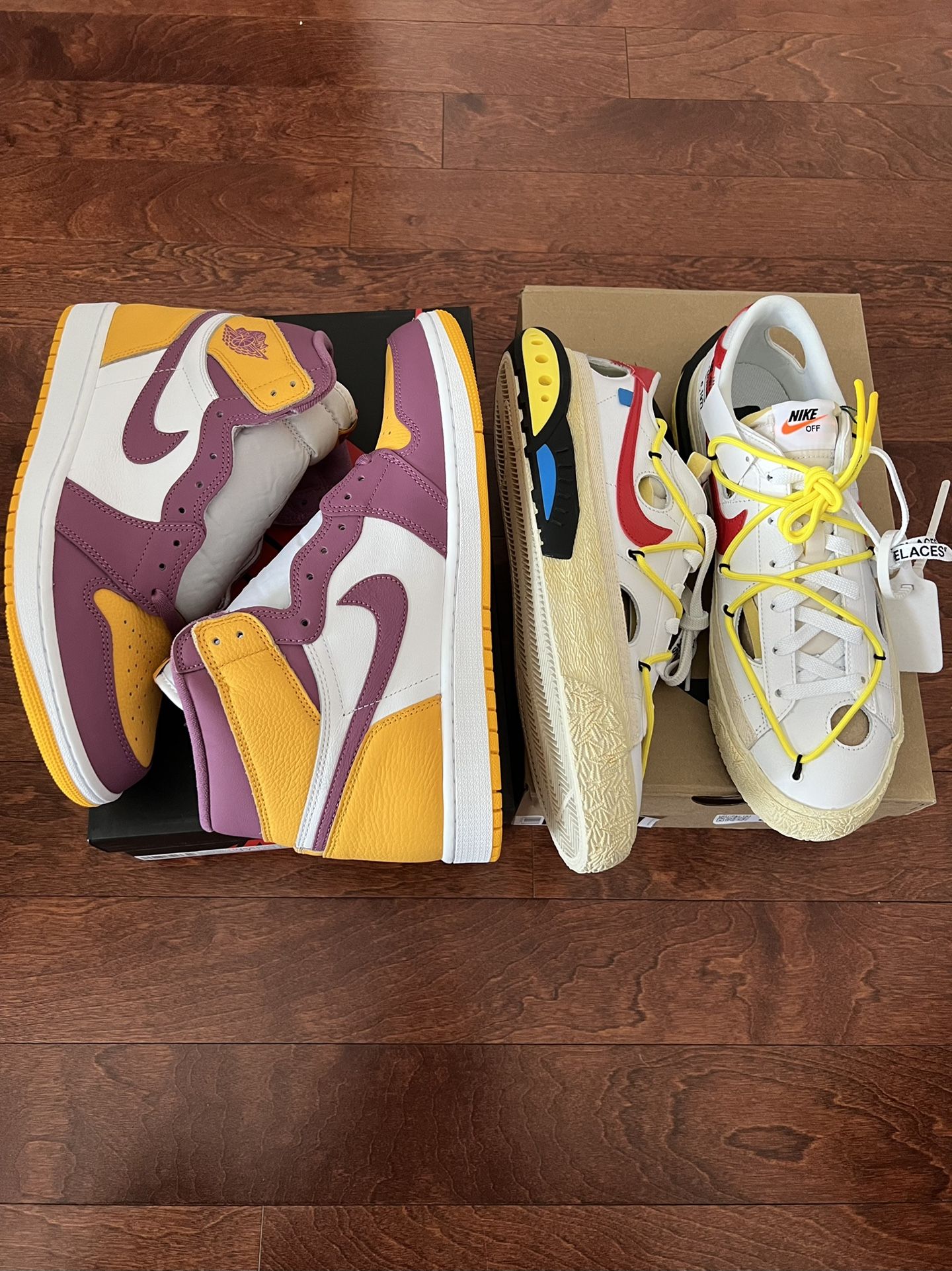 jordan brotherhood and off white blazer low sz.11.5 w/receipt