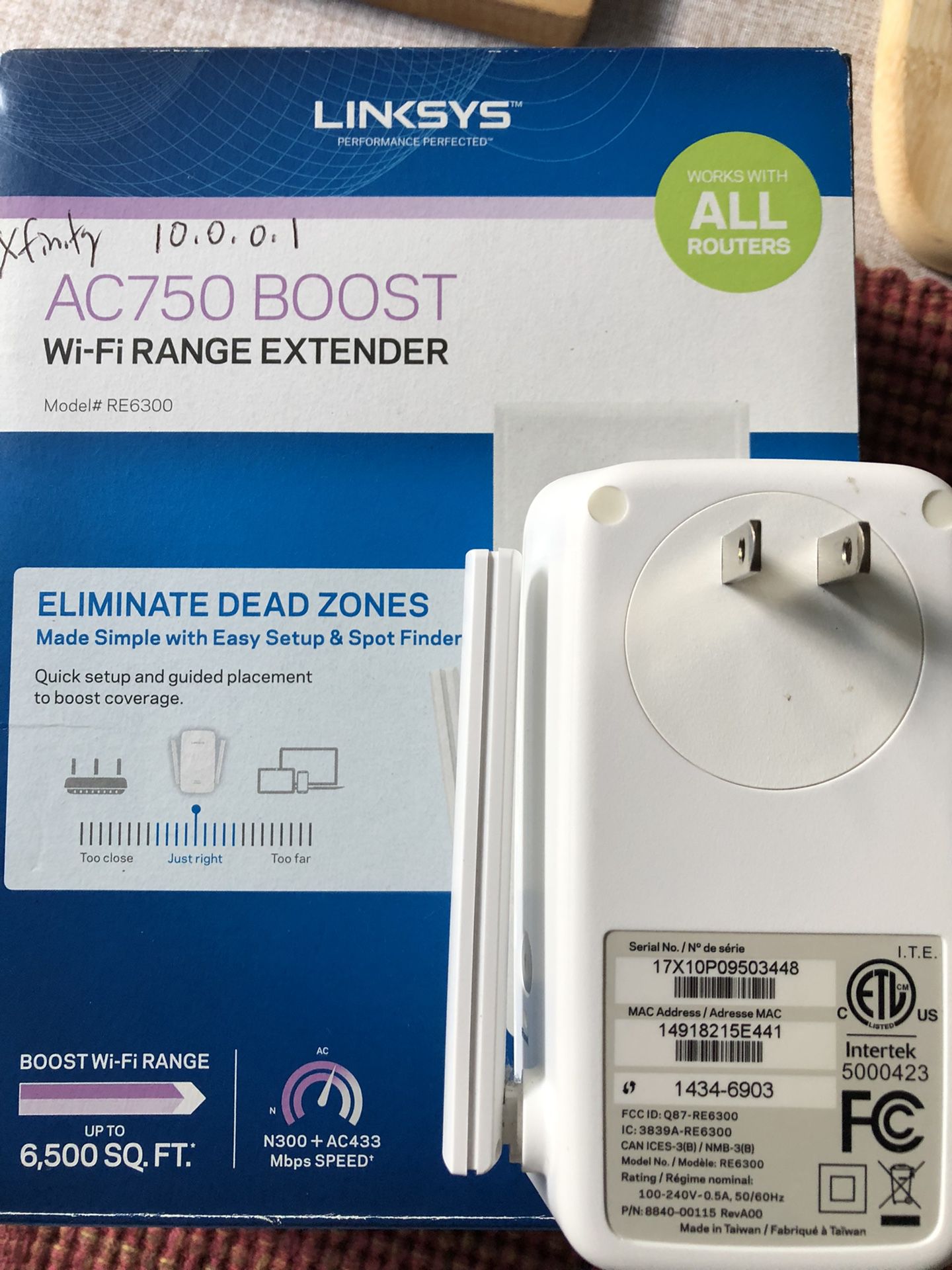 Wi-Fi Linksys Smart Router W/  Range Extender & Arris Modem