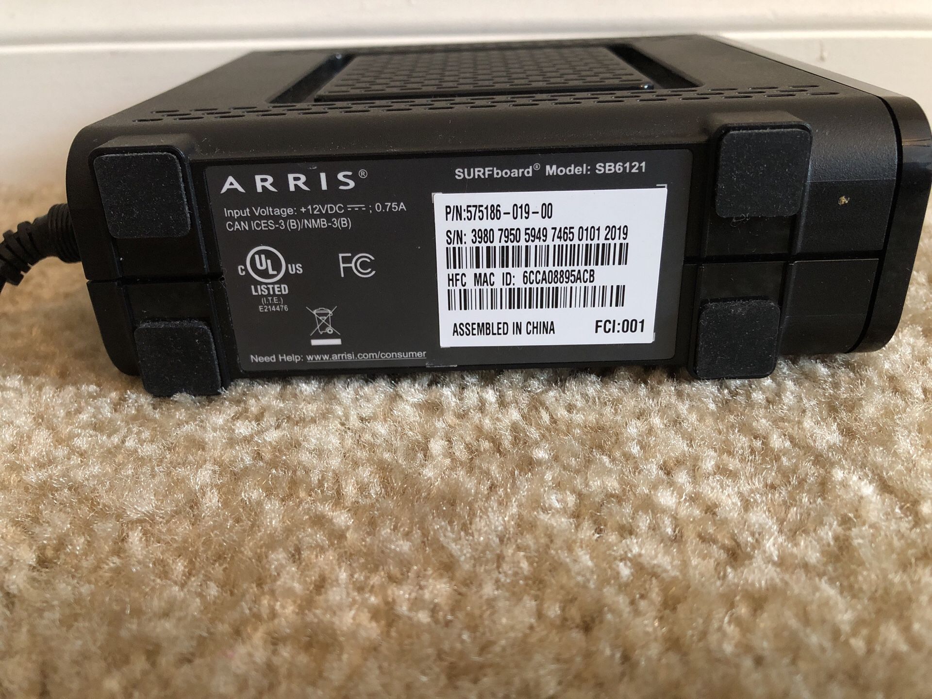 Arris/Motorola SB6121 DOCSIS 3.0 Cable Modem for Sale in Katy, TX OfferUp
