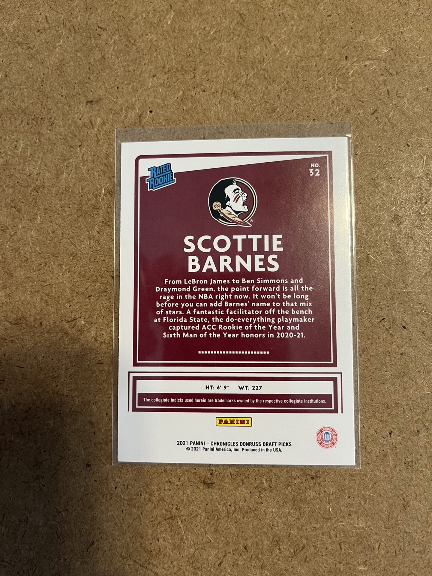 2021 Chronicles Draft Picks Scottie Barnes Rated Rookie