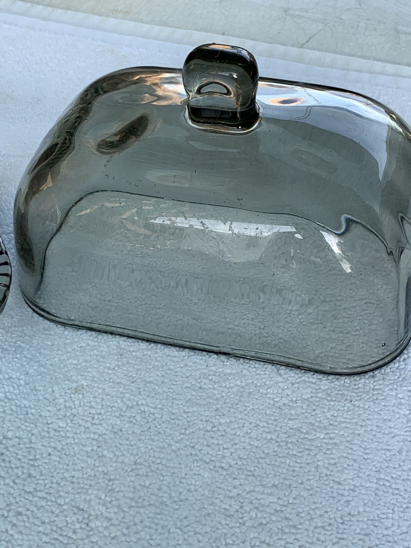 Glass butter dish