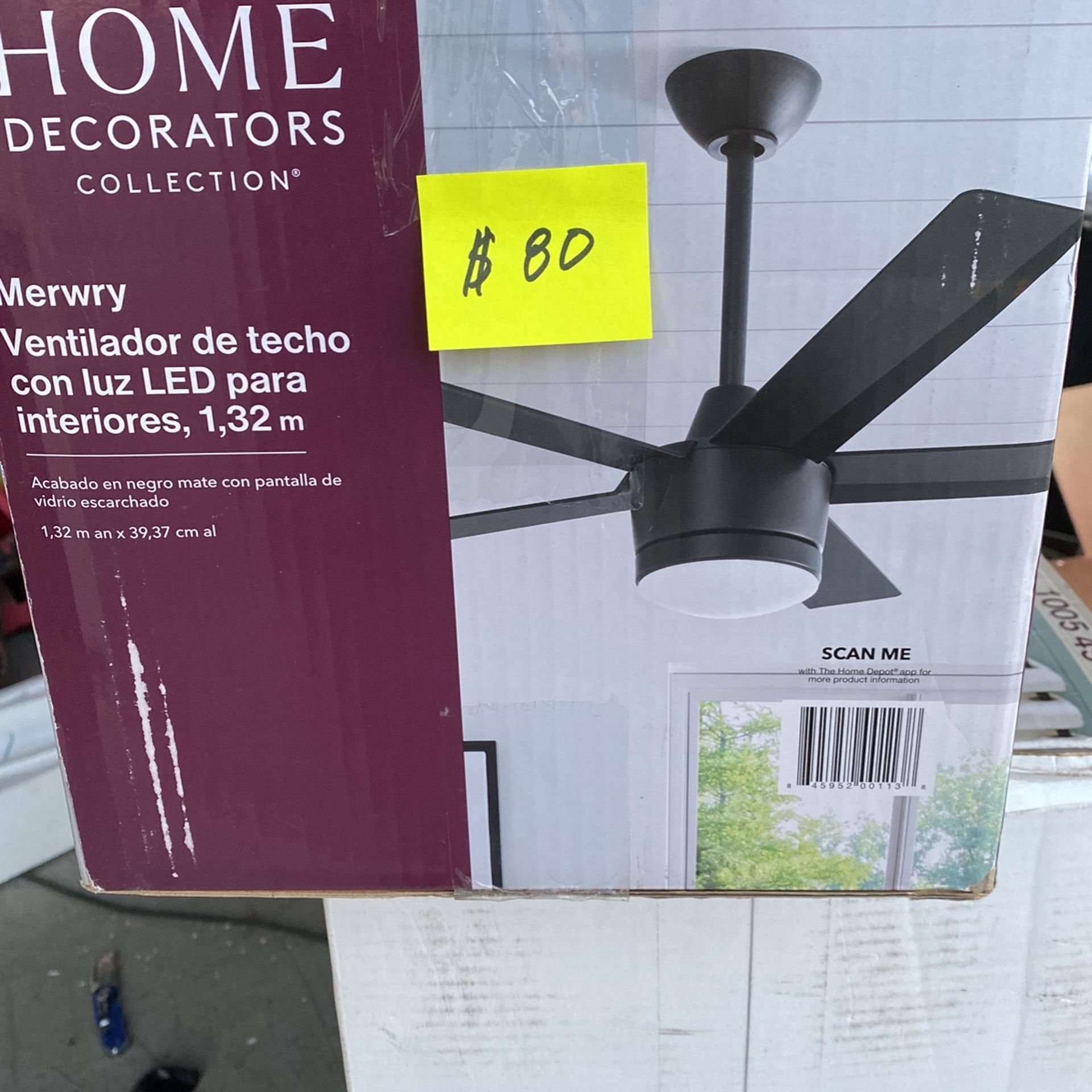 Merwry 52 In Led Indoor Matte Black Ceiling Fan Shelly Lighting