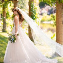 Essence of Australia Full A- Line Wedding Dress With Floral Details  Thumbnail