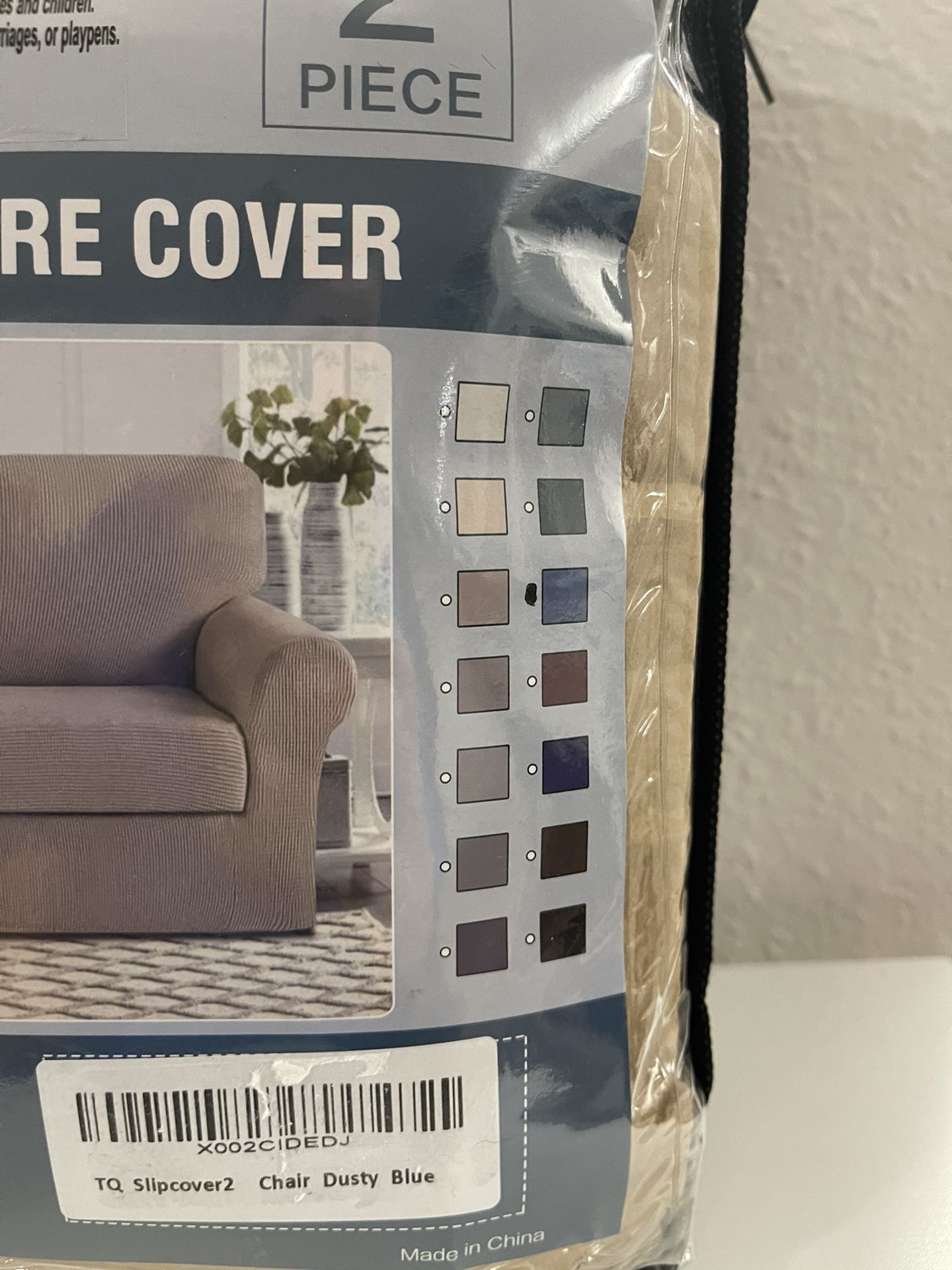 Turquoize 2 Piece Chair Cover Chair Protector Slipcover for Arm Chair - Dusty Blue