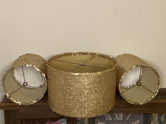 3 gold sequin lamp shades Thumbnail