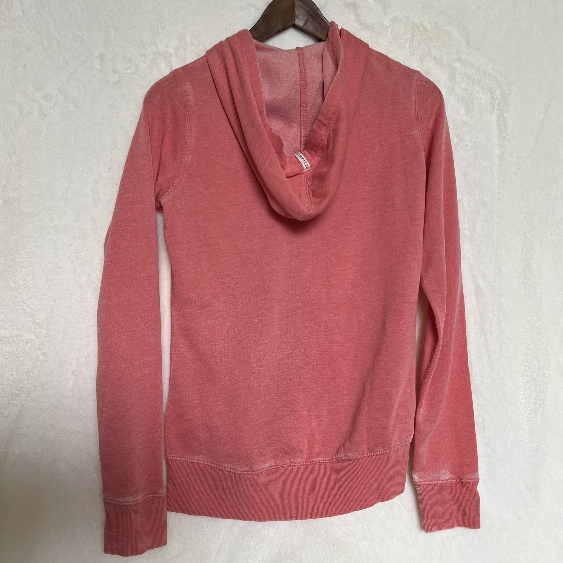 Billlabong Pink Graphic Hoodie with Zipper, Medium