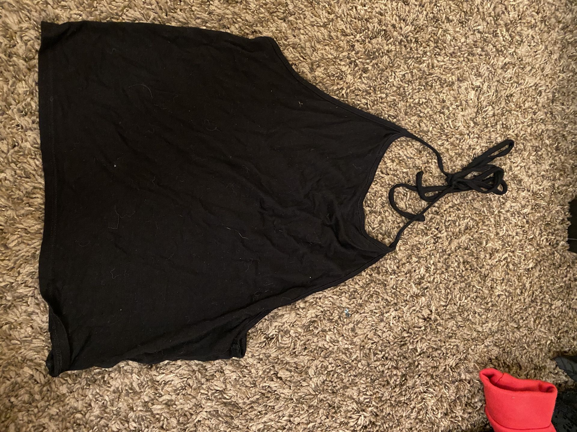 Black Halter Top Hollister Size L