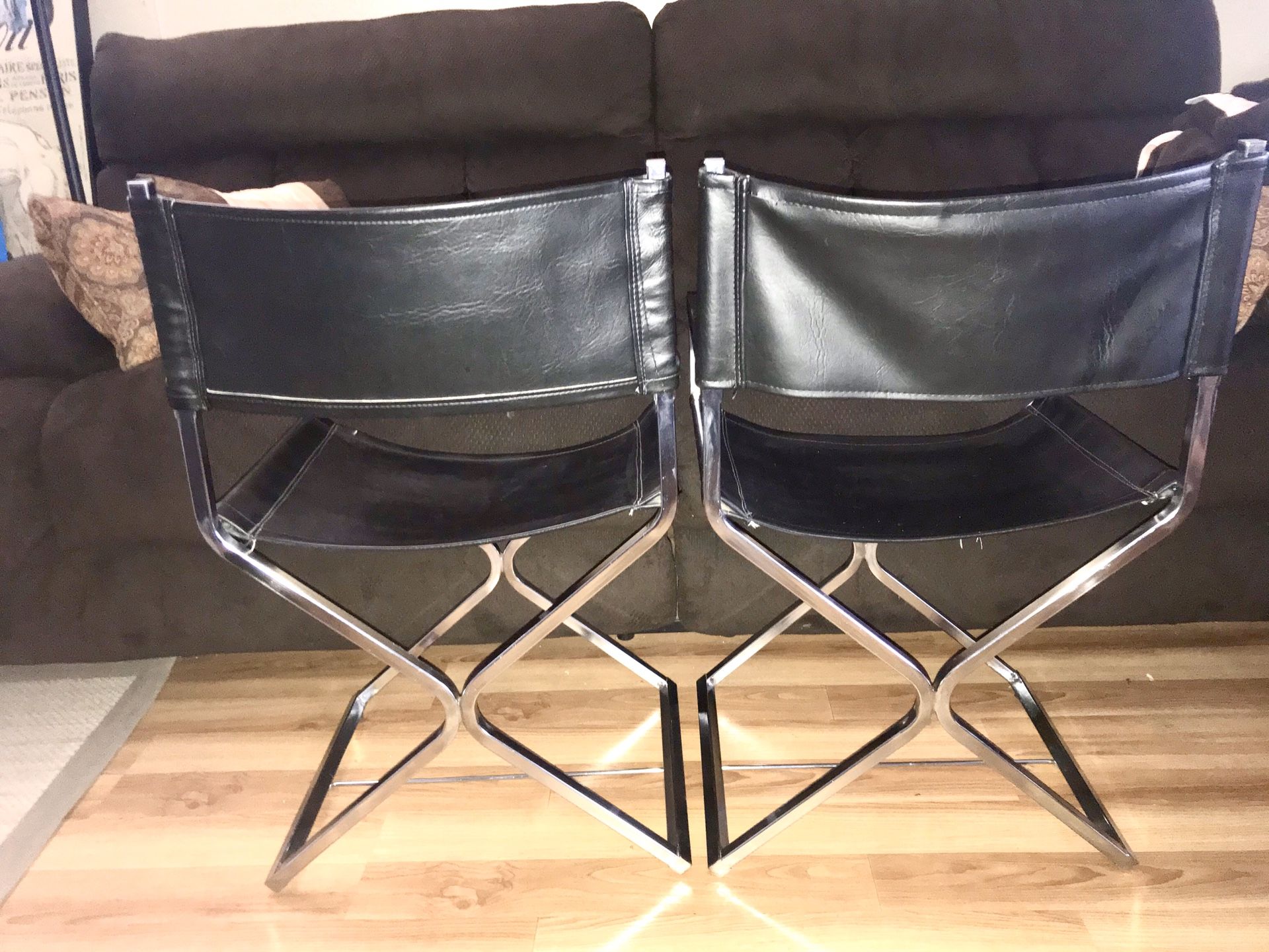 Mid-Century Modern Chrome Director Chairs