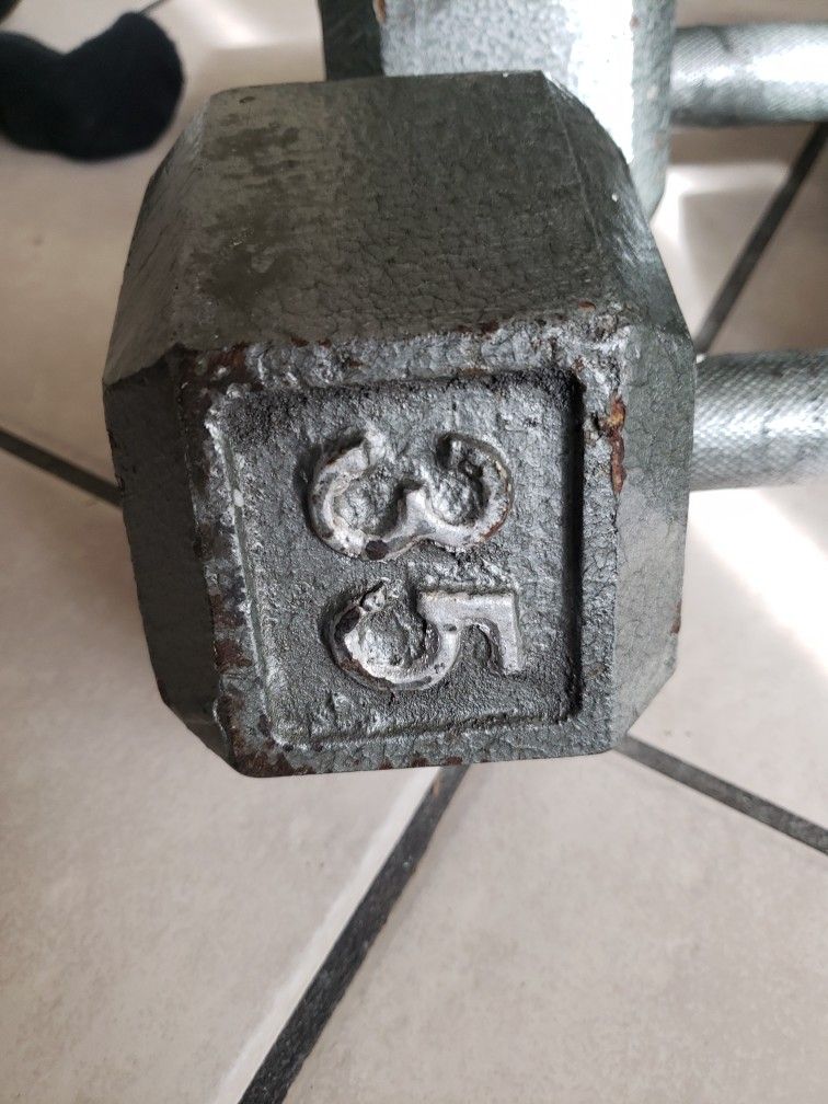 Pair Of 35lb Dumbells