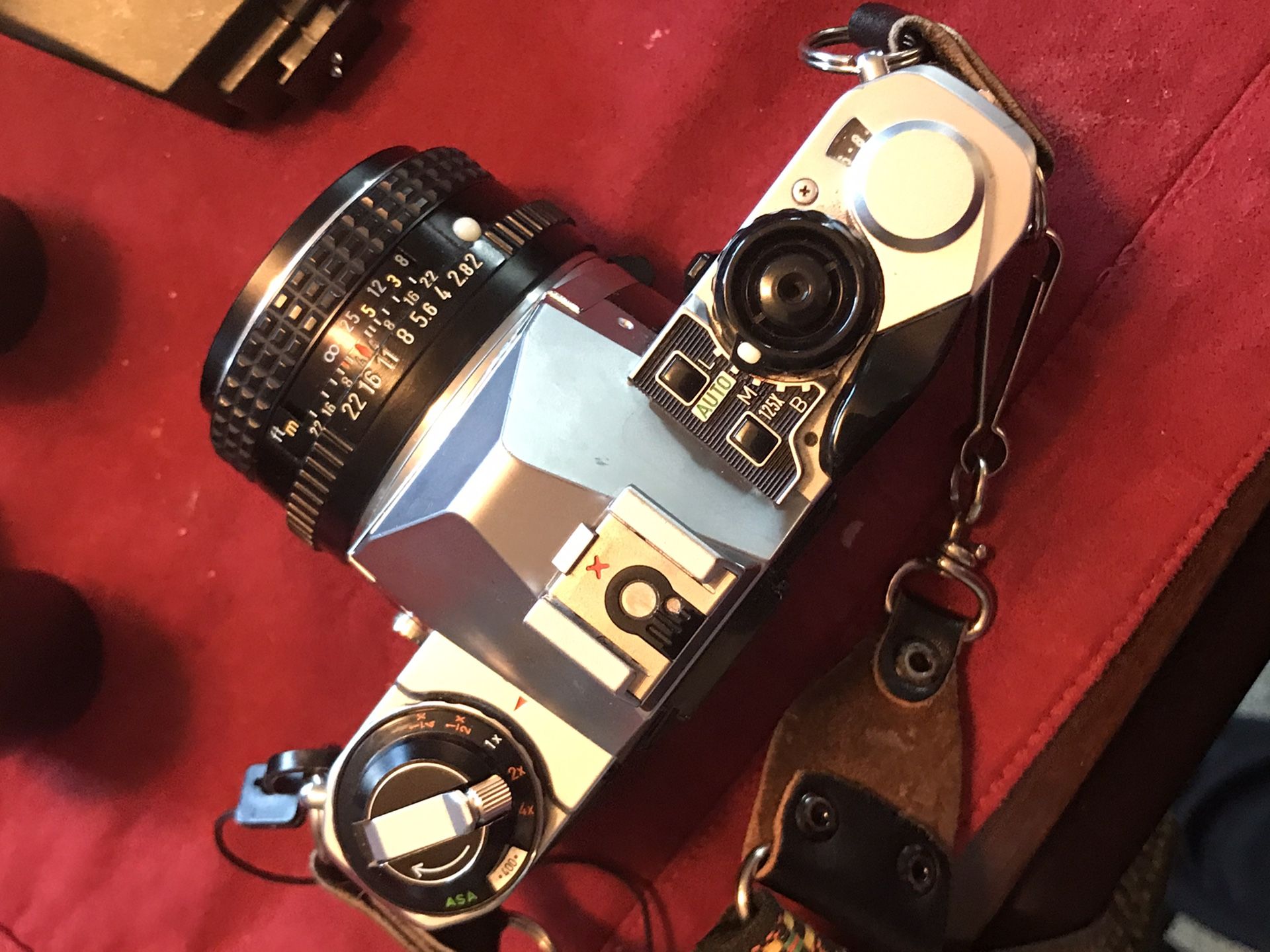 Vintage Pentax with Hippie 33" camera strap by 1-1/2"
