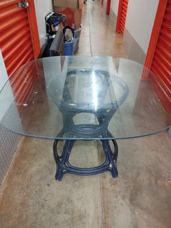 Strong Sturdy Glass Top Table Thumbnail