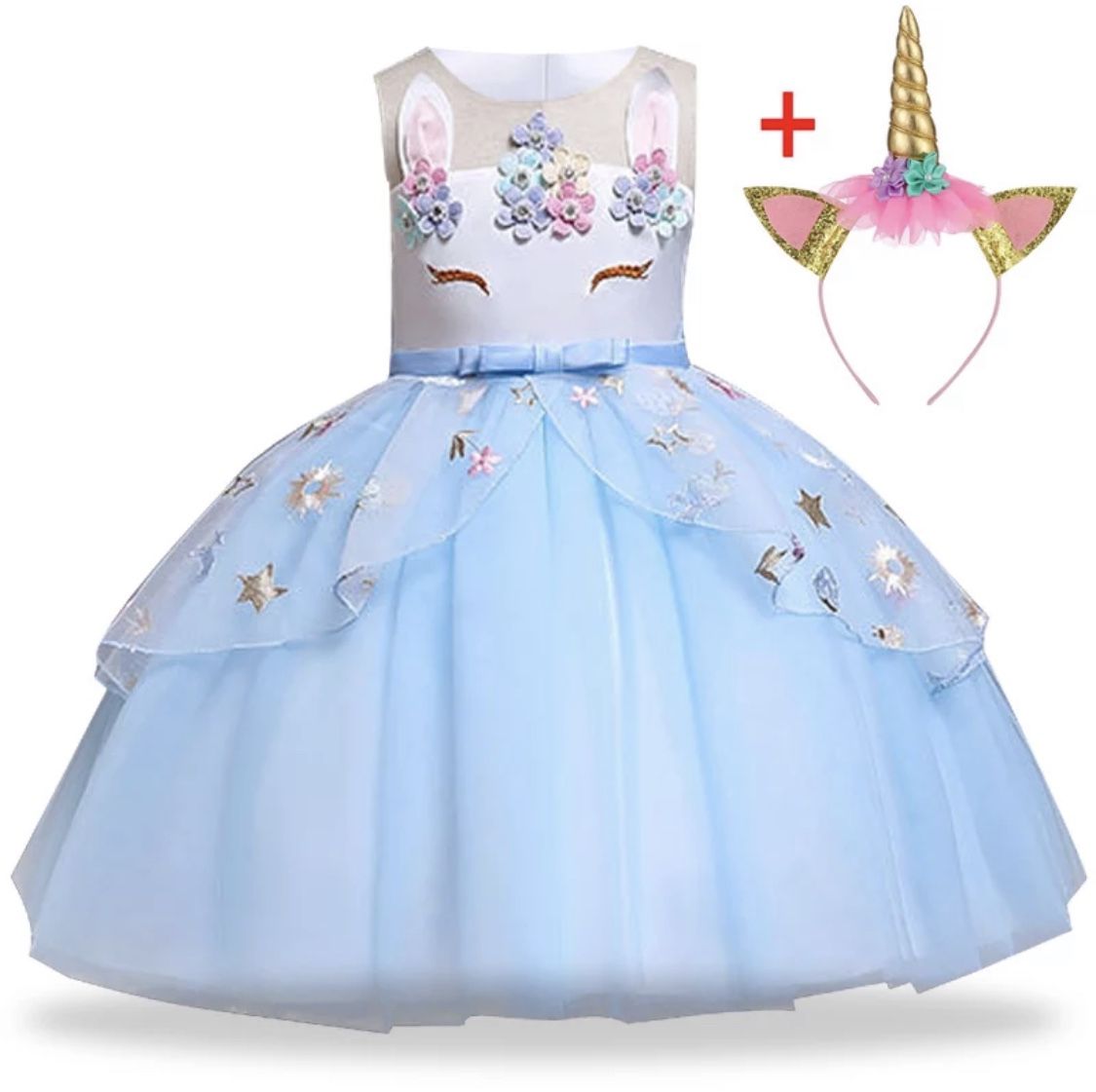 Brand New, Never Worn Girlβs Unicorn Dress 3pc set with Headband and Jacket, size 4T, color pink ππ¦