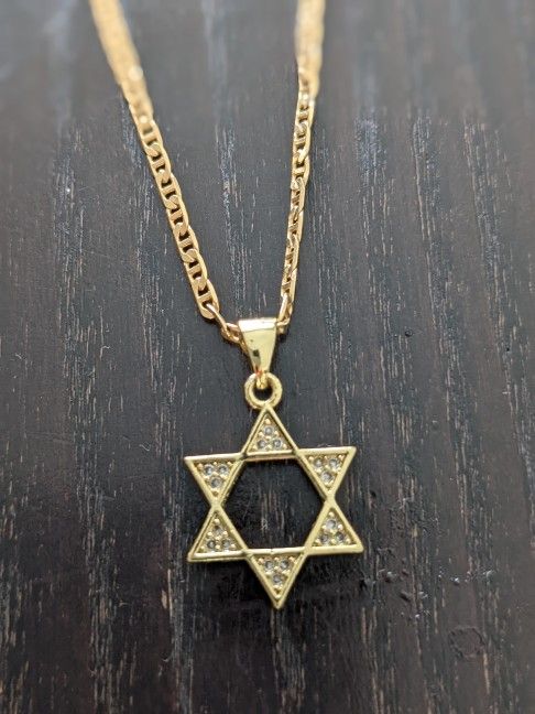 Gold Filled Star of David Pendant 18" Necklace