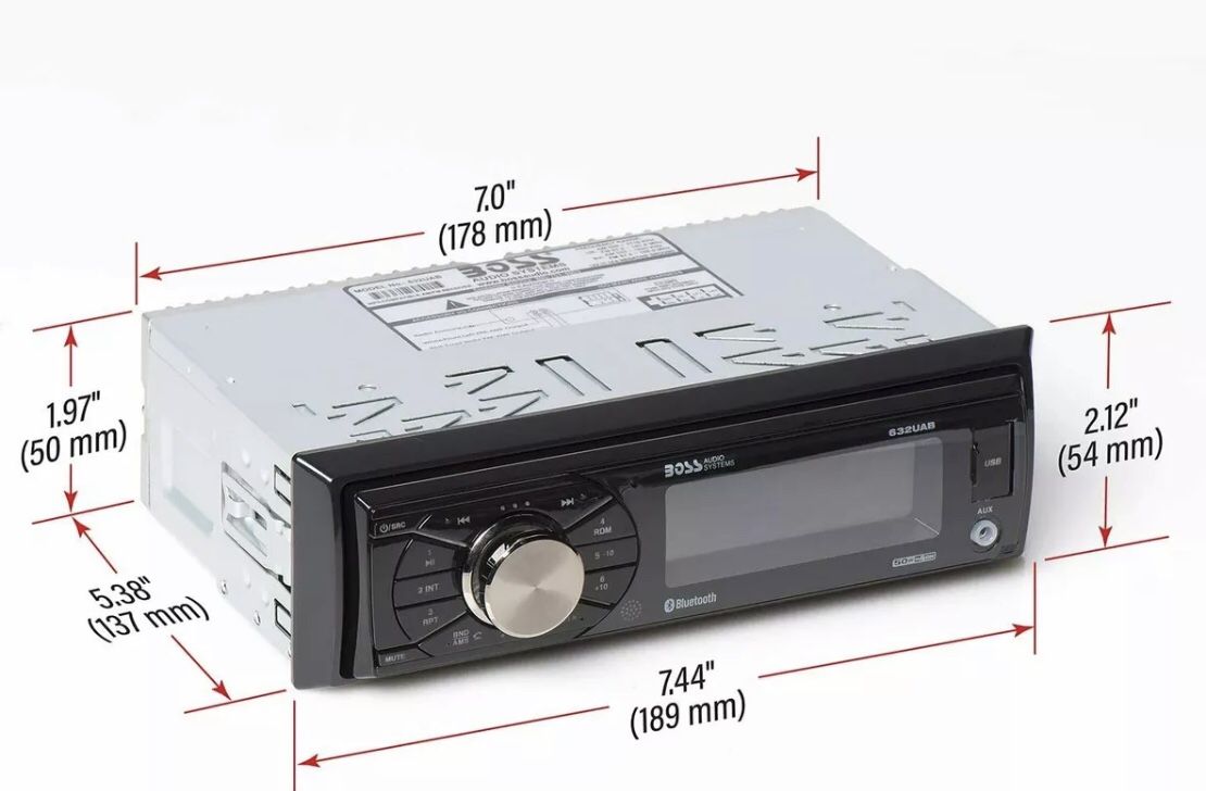 BOSS 632UAB Single 1 Din MP3 Bluetooth USB AUX AM/FM Car Stereo Detachable Face