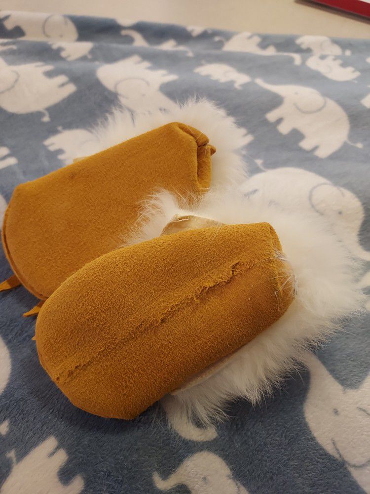 Unique Genuine Rabbit Fur White Baby Moccasins Shoes Slippers Clothing 0-3 Months Newborn