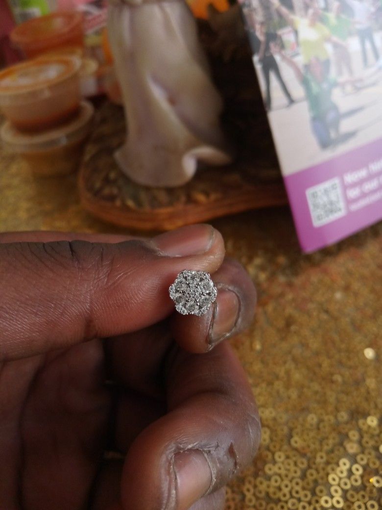 Single Moisanite Diamond Earrings Passes Diamond Tester
