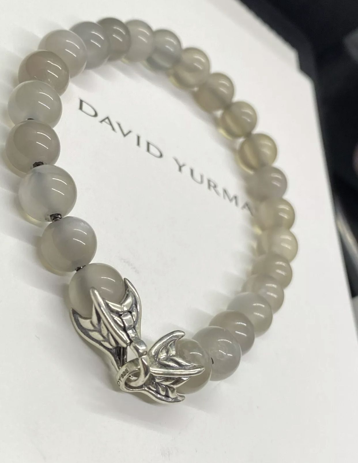 DAVID YURMAN Men's Spiritual Beads 8mm Moonstone Bracelet 8.5”
