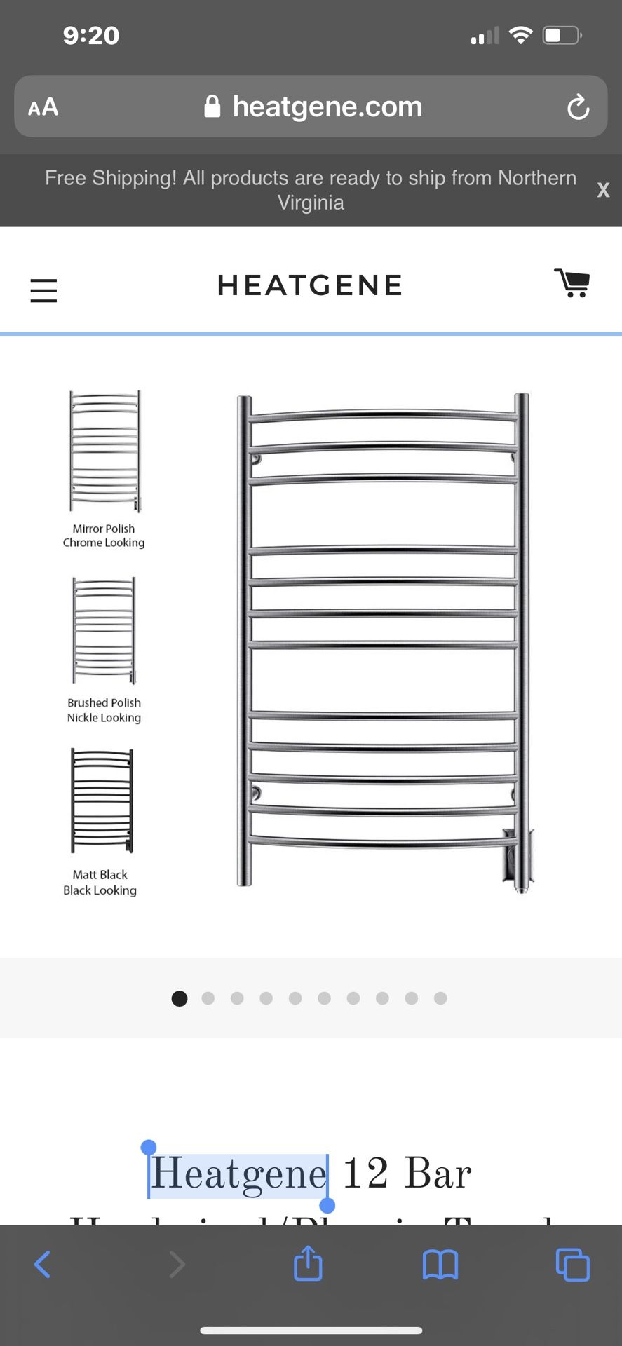 Heat Gene Brushed Polish Nickel HG-441 Towel Warmer