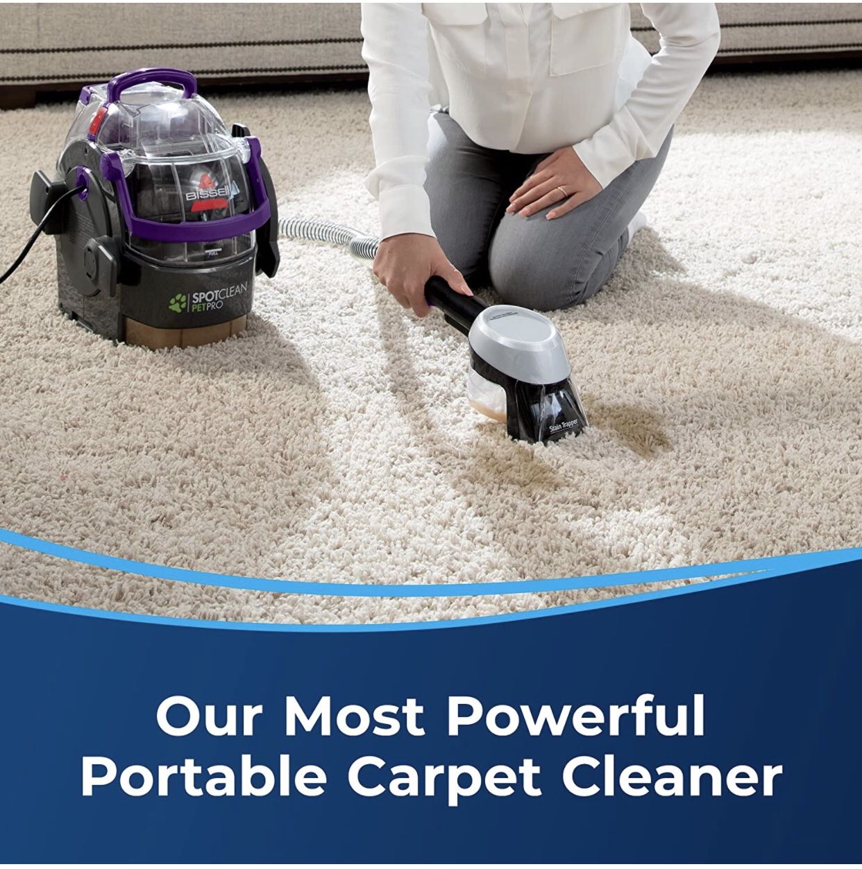 NEW! BISSELL SpotClean Pet Pro Portable Carpet Cleaner, 2458