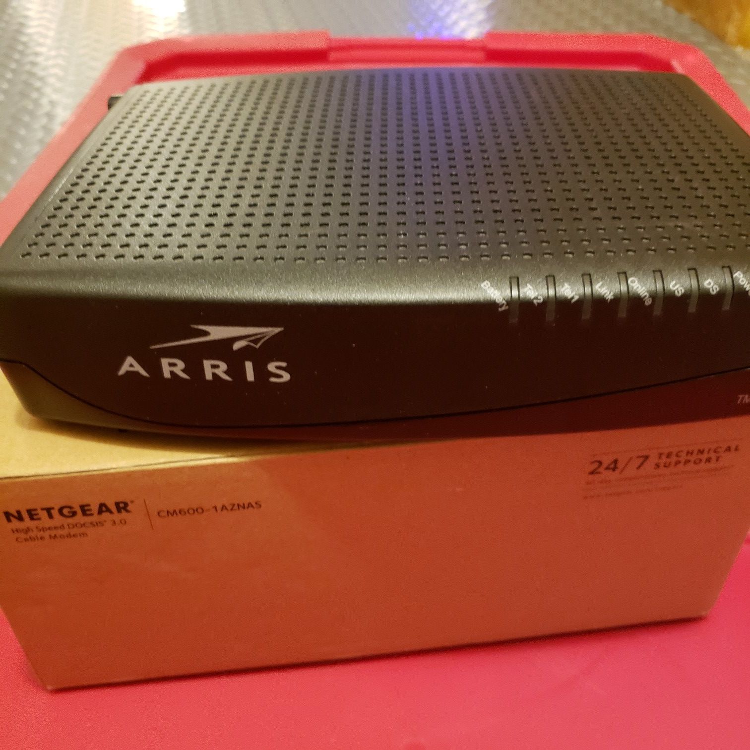 Comcast cable Arris modem w/back up battery