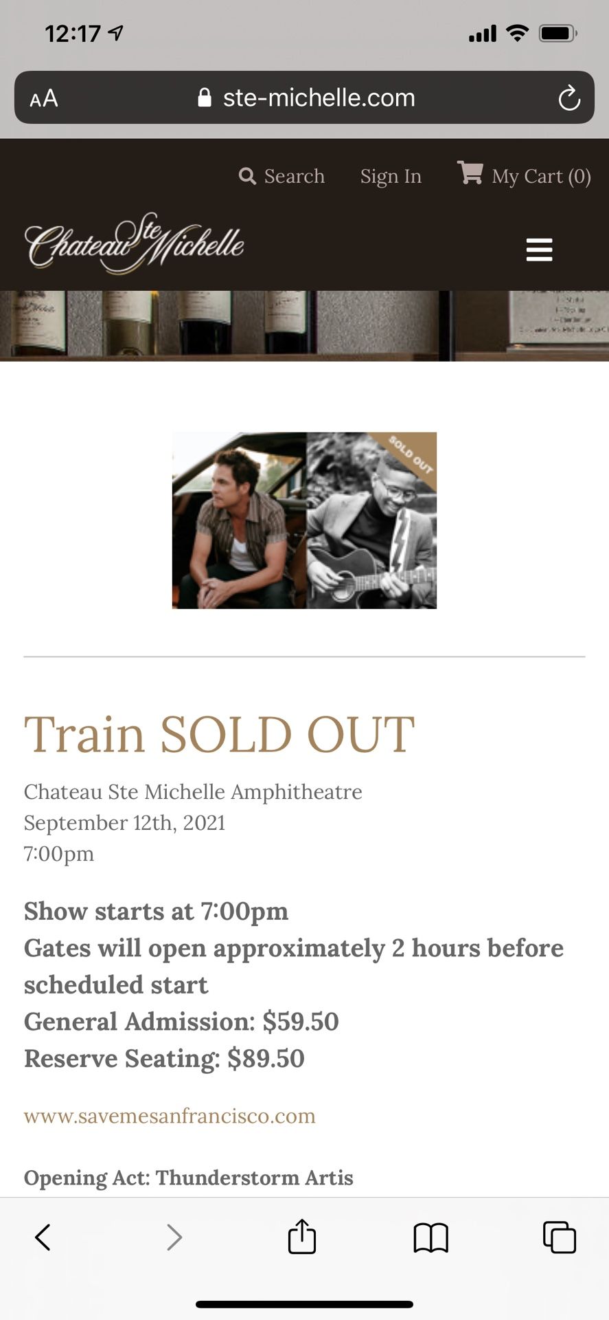 2 Train Tickets Chateau St Michelle Winery